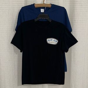 RON JON Custom Surfboards Black Navy Two Cotton Crew Unisex Tees